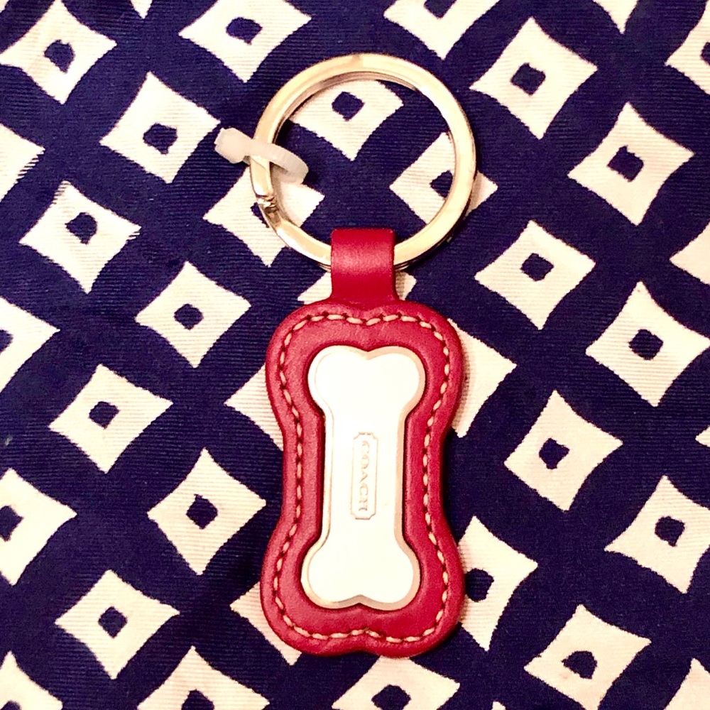 RARE Coach Dog Bone Keychain Ring